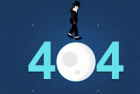     响应式的月球漫步404文字动画模板

